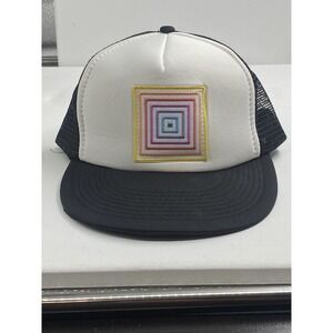 LuLaRoe Supply Trucker Hat Mens OS Black White Rainbow Square Logo Mesh Snapback